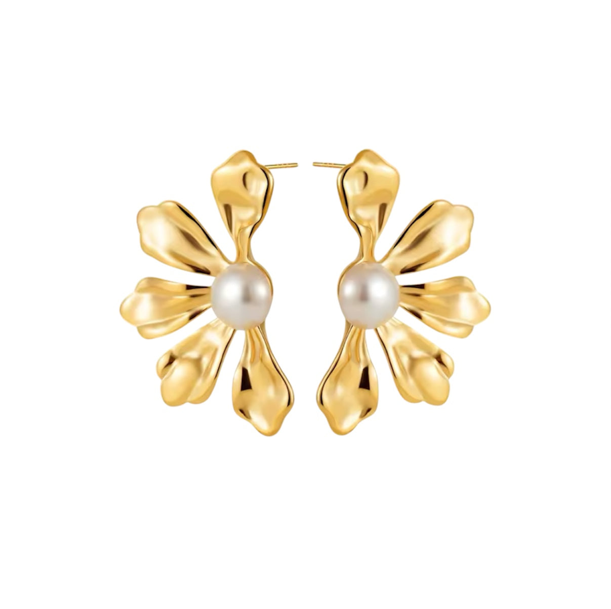 OORBELLEN FLOWER WITH PEARL