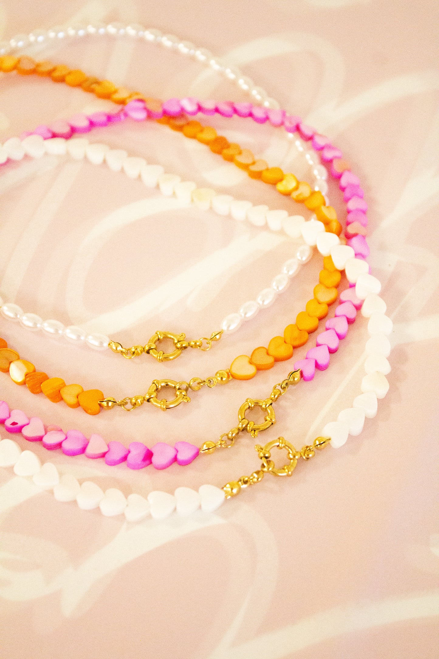 KETTING HARTJES PARELS