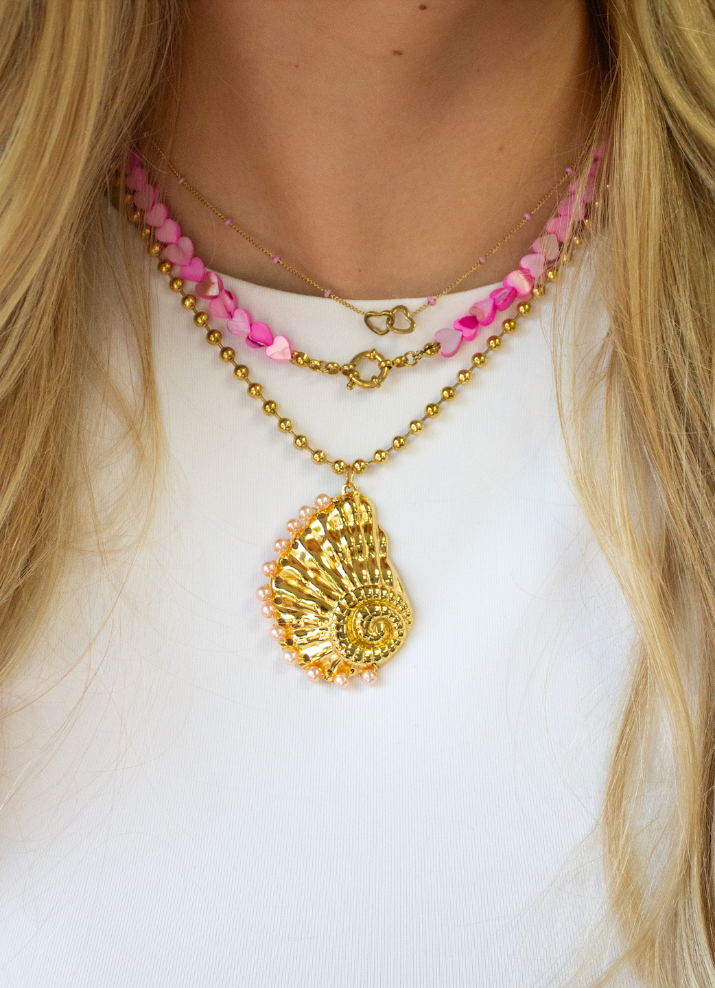 KETTING HARTJES PARELS