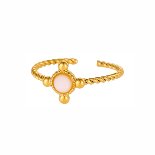 RING KLEINE BEIGE STEEN