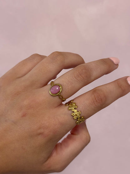 RING VINTAGE OVALE STEEN