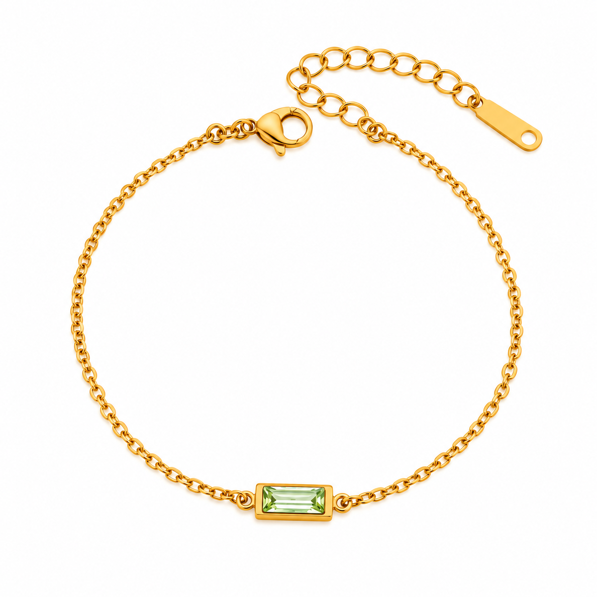 GOUDEN ARMBAND MET GLASSTEEN – RVS