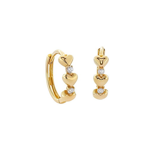 OORBELLEN SMALL HEART HOOPS