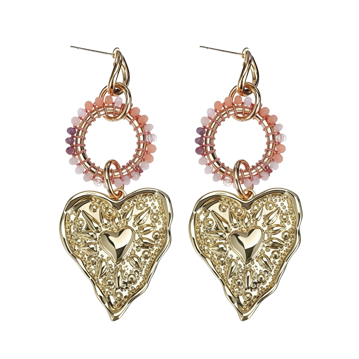 OORBELLEN PINK HEART