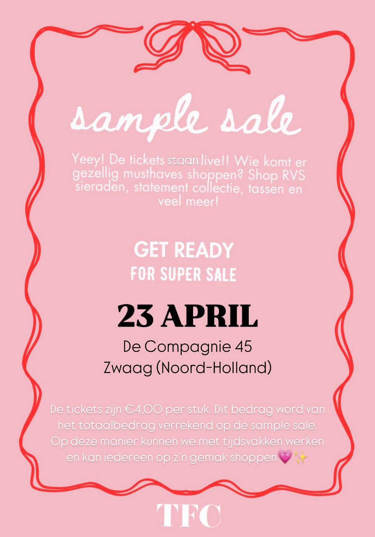 TICKET SAMPLE SALE
