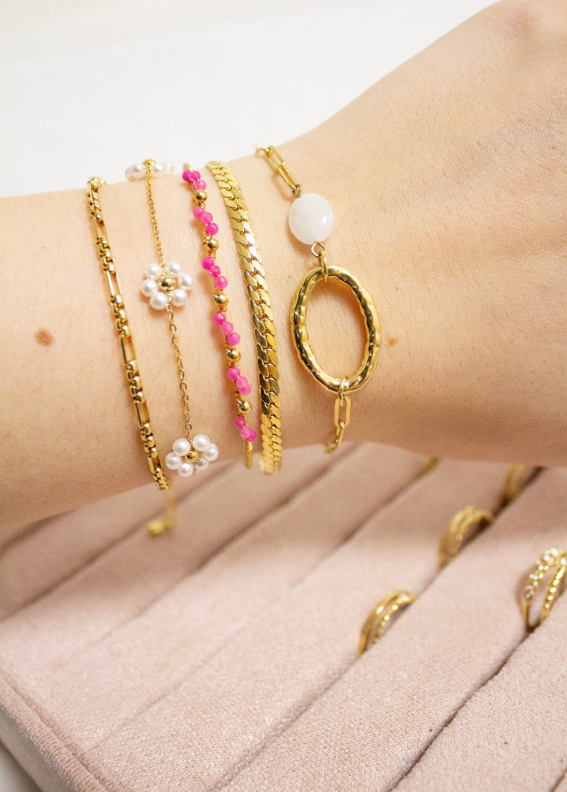 ARMBAND PEARLY FLOWER