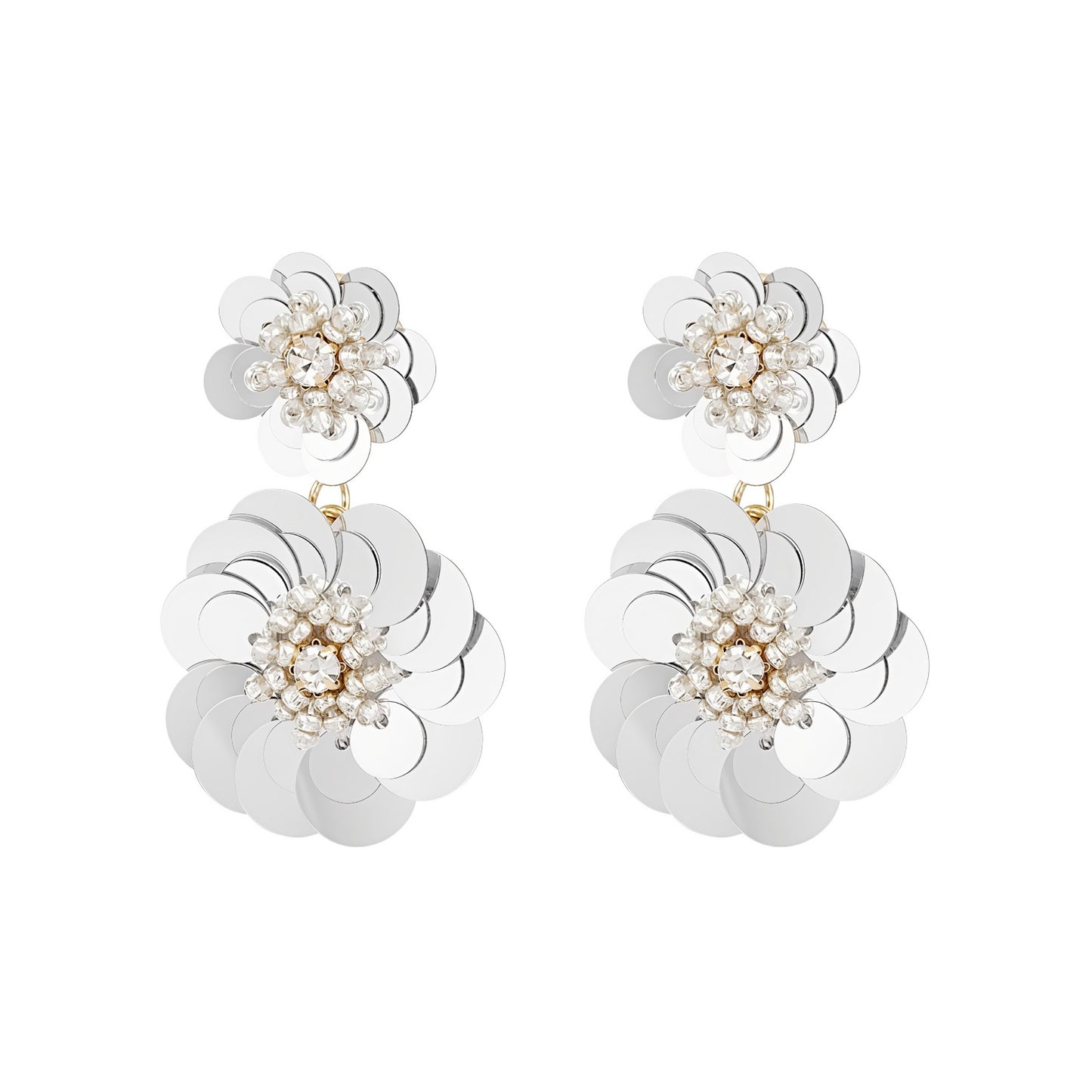 OORBELLEN ZILVEREN BLOEMEN