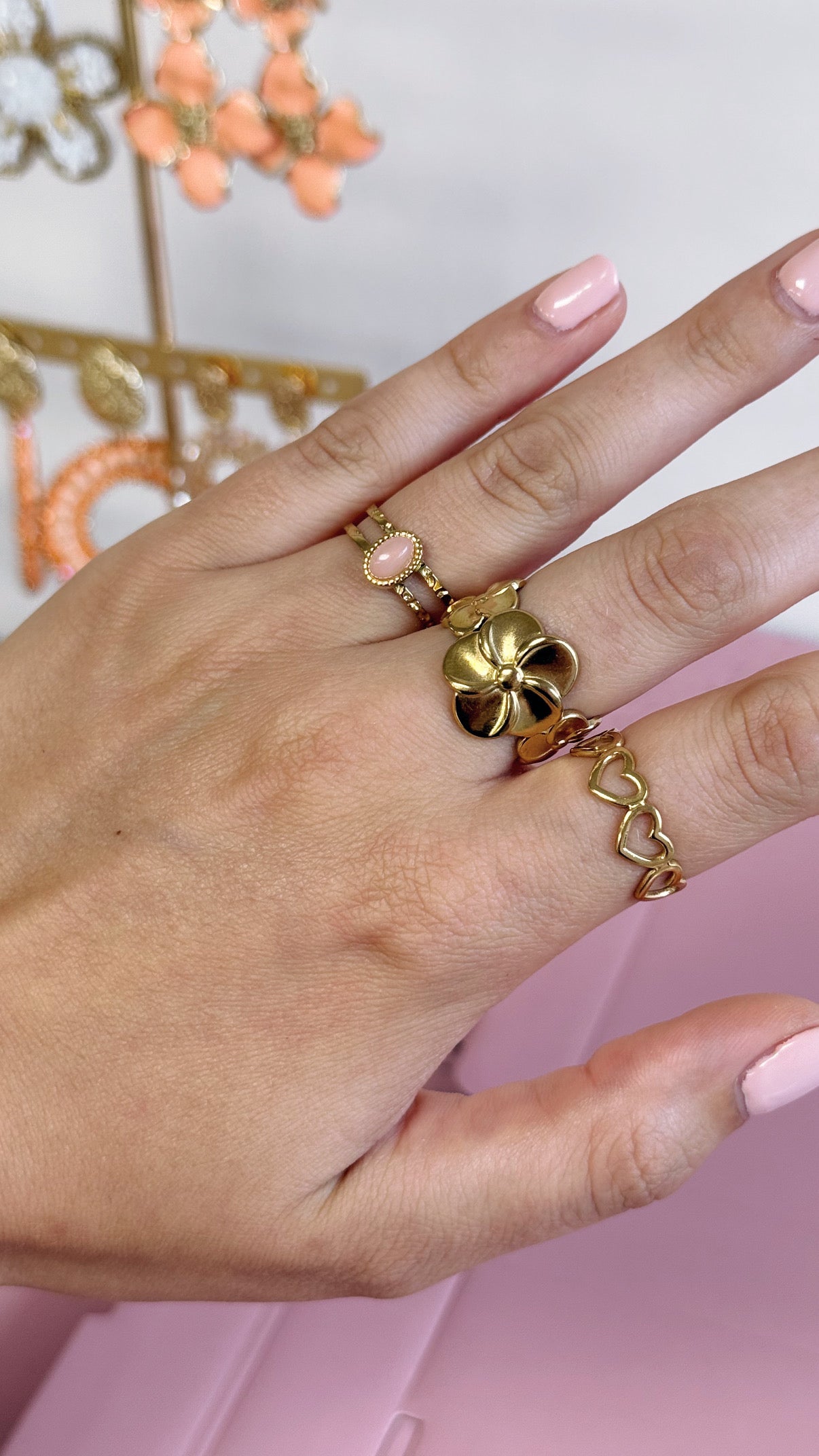 RING ROZE STEEN