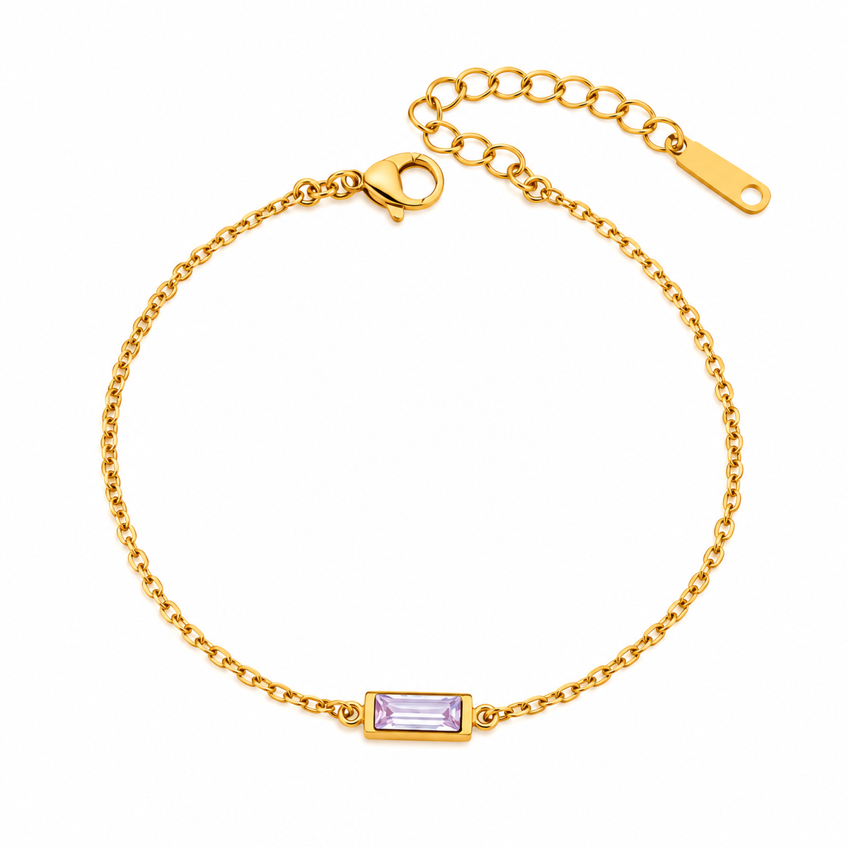 GOUDEN ARMBAND MET GLASSTEEN – RVS