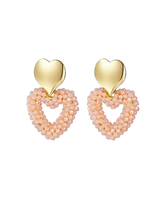 OORBELLEN ROZE HARTJES