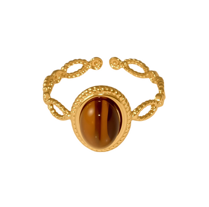 RING VINTAGE OVALE STEEN