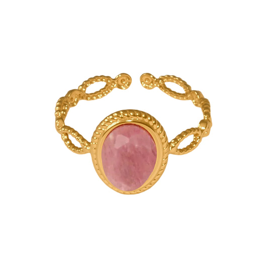 RING VINTAGE OVALE STEEN