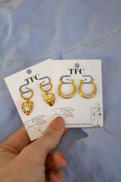 OORBELLEN PEARL HOOPS