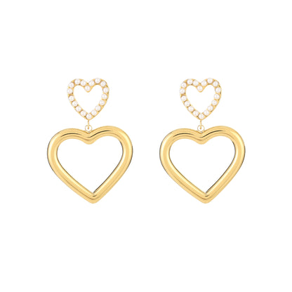 OORBELLEN PEARL HEART