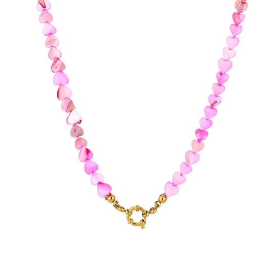 KETTING HARTJES PARELS