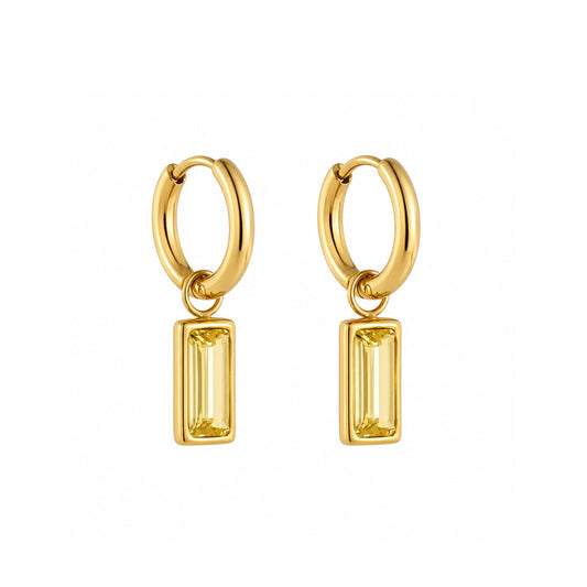 OORBELLEN GOLD STONE